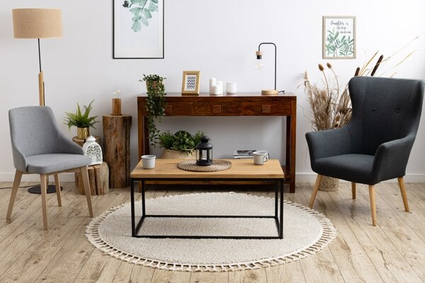 Dywany Łuszczów, Kusový koberec Berber 9000 cream kruh, 120x120 (průměr) kruh, bílá, ložnice