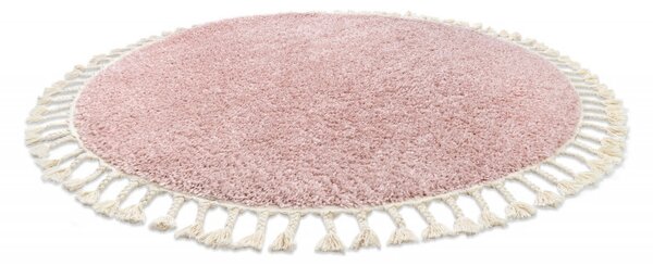 Dywany Łuszczów, Kusový koberec Berber 9000 pink kruh, 120x120 (průměr) kruh, růžová, obývací pokoj