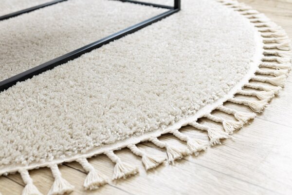 Dywany Łuszczów, Kusový koberec Berber 9000 cream kruh, 120x120 (průměr) kruh, bílá, ložnice