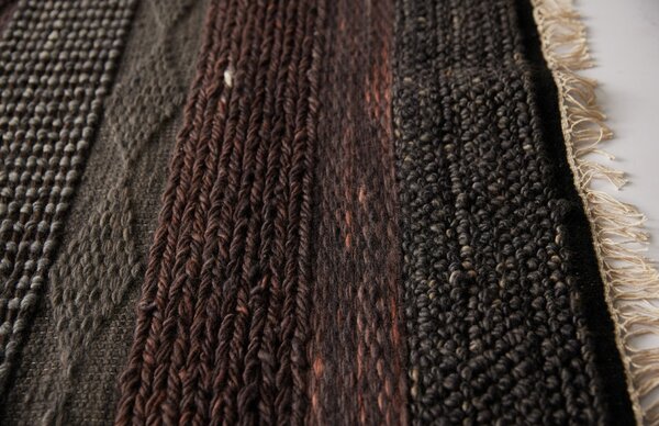 Diamond Carpets India, Ručně vázaný kusový koberec Black Melange DE 2006 Multi Colour, 80x150, hnědá, ložnice