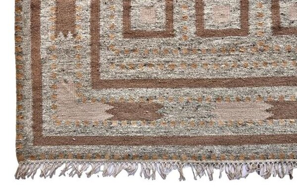 Diamond Carpets India, Ručně vázaný kusový koberec Guggenheim DESP P81 Brown Natural, 80x150, hnědá, chodba / předsíň