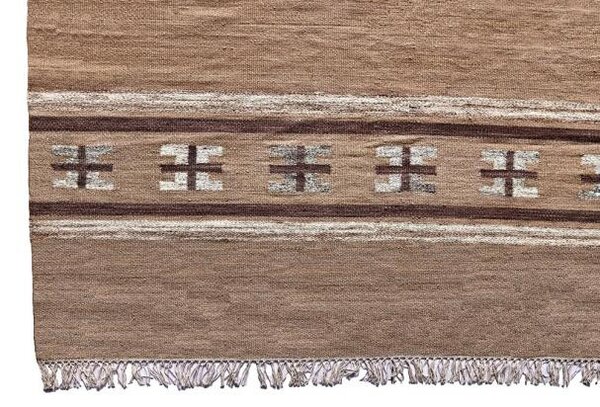 Diamond Carpets India, Ručně vázaný kusový koberec Ginger DESP P83 Brown Cream, 80x150, hnědá, chodba / předsíň