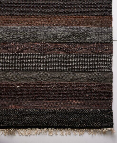 Diamond Carpets India, Ručně vázaný kusový koberec Black Melange DE 2006 Multi Colour, 80x150, hnědá, ložnice