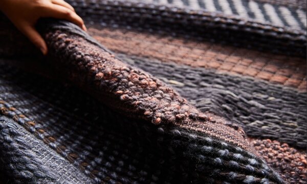Diamond Carpets India, Ručně vázaný kusový koberec Black Melange DE 2006 Multi Colour, 80x150, hnědá, ložnice