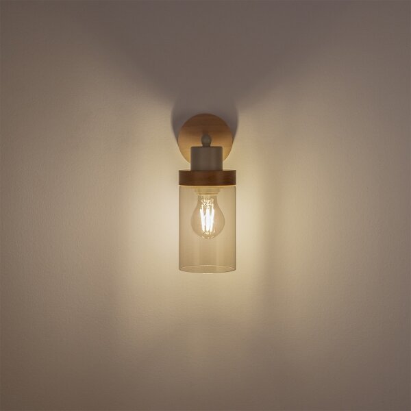 Nástěnná lampa WOODNEST 1xE27/15W/230V borovice/krémová