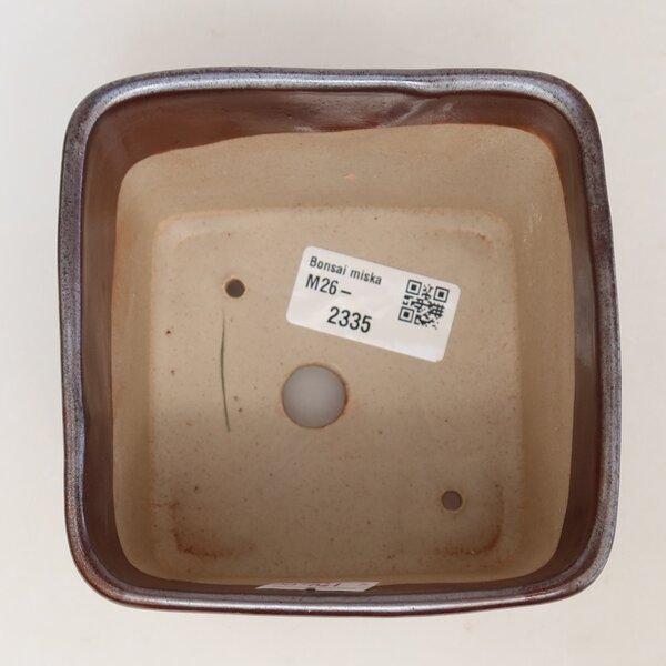 E-bonsai Keramická bonsai miska 10,5 x 10,5 x 8,5 cm hnědá