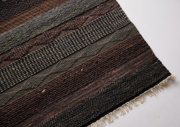 Diamond Carpets India, Ručně vázaný kusový koberec Black Melange DE 2006 Multi Colour, 80x150, hnědá, ložnice