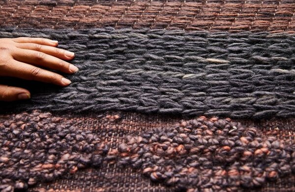 Diamond Carpets India, Ručně vázaný kusový koberec Black Melange DE 2006 Multi Colour, 80x150, hnědá, ložnice