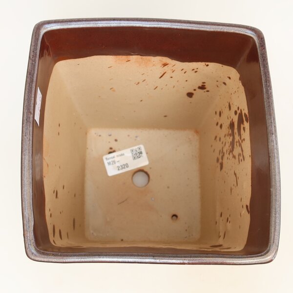 E-bonsai Keramická bonsai miska 15,5 x 15,5 x 19 cm hnědá
