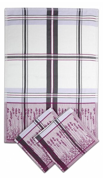 Tegatex Utěrka bavlna 3 ks - levandule 50*70 cm