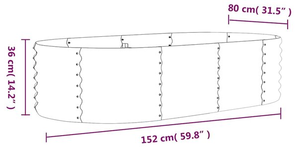 Vyvýšený záhon pozinkovaná ocel 152x80x36 cm stříbrný 318917