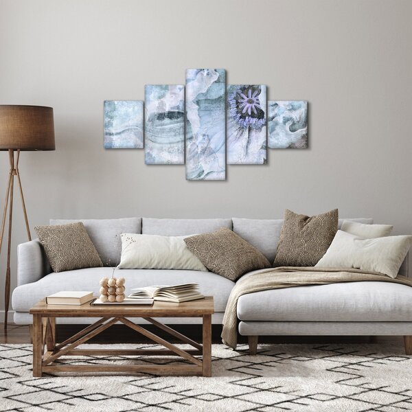 Obraz - Květinová freska na cihlové zdi (125x70 cm)