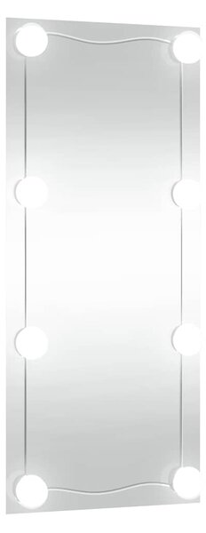 Nástěnné zrcadlo s LED osvětlením 40 x 80 cm sklo obdélníkové 3189153