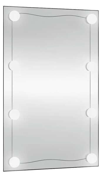 Nástěnné zrcadlo s LED osvětlením 50 x 80 cm sklo obdélníkové 3189156
