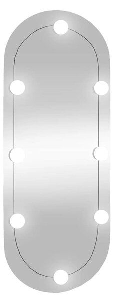 Nástěnné zrcadlo s LED osvětlením 30 x 70 cm sklo oválné 3189161
