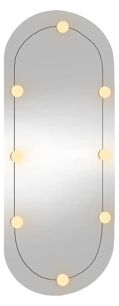 Nástěnné zrcadlo s LED osvětlením 45 x 100 cm sklo oválné 3189164