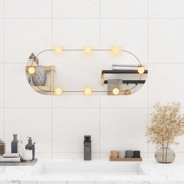 Nástěnné zrcadlo s LED osvětlením 30 x 70 cm sklo oválné 3189161
