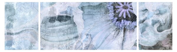 Obraz - Květinová freska na cihlové zdi (170x50 cm)