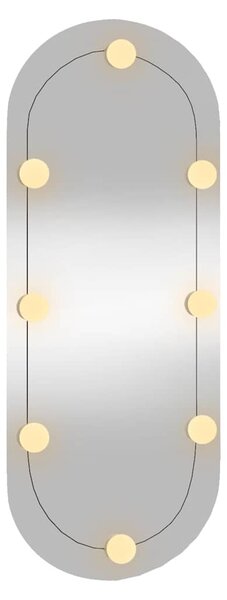 Nástěnné zrcadlo s LED osvětlením 30 x 70 cm sklo oválné 3189161
