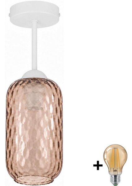 BRILAGI - LED Přisazený lustr R GLASS 1xE27/60W/230V pr. 14 cm bílá/kouř hnědá