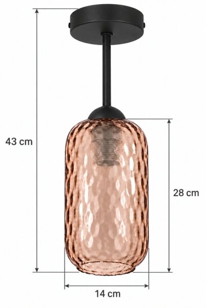 BRILAGI - LED Přisazený lustr R GLASS 1xE27/60W/230V pr. 14 cm černá/kouř hnědá