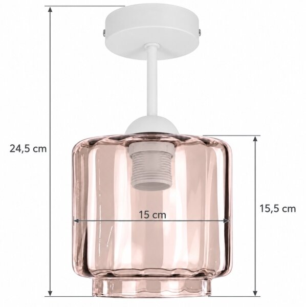 BRILAGI - LED Přisazený lustr R GLASS 1xE27/60W/230V pr. 15cm bílá/kouř béžová