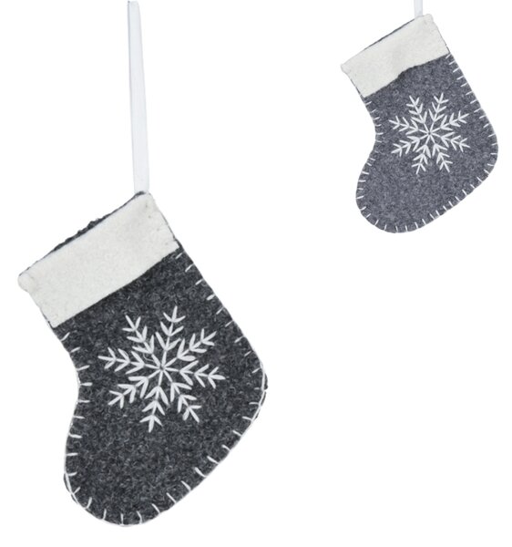 Závěsná vánoční ponožka SNOW SOCK 12 cm - více barev Barva: Tmavě šedá