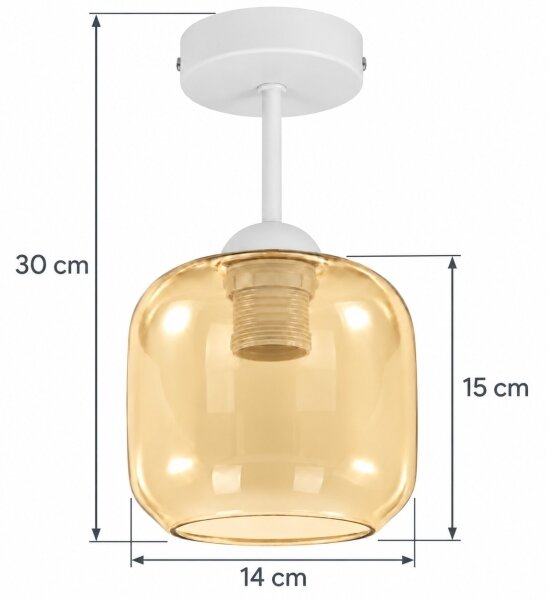 BRILAGI - LED Přisazený lustr R GLASS 1xE27/60W/230V pr. 14cm bílá/kouř béžová