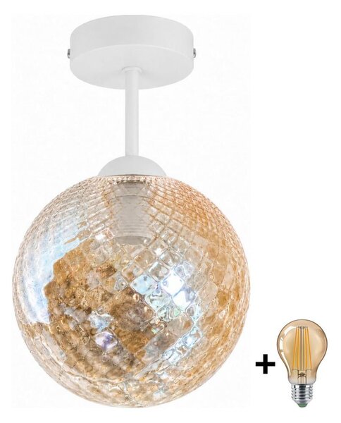 BRILAGI - LED Přisazený lustr R GLASS 1xE27/60W/230V pr. 17cm bílá/kouř béžová