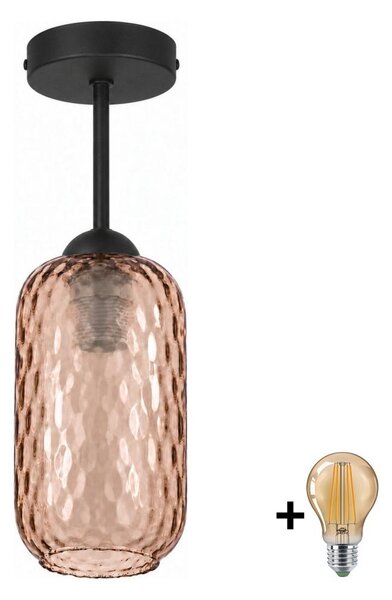 BRILAGI - LED Přisazený lustr R GLASS 1xE27/60W/230V pr. 14 cm černá/kouř hnědá