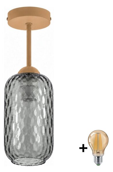 BRILAGI - LED Přisazený lustr R GLASS 1xE27/60W/230V pr. 14 cm béžová/kouř šedá