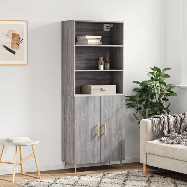 Skříň highboard šedá sonoma 69,5 x 34 x 180 cm kompozitní dřevo 3189243