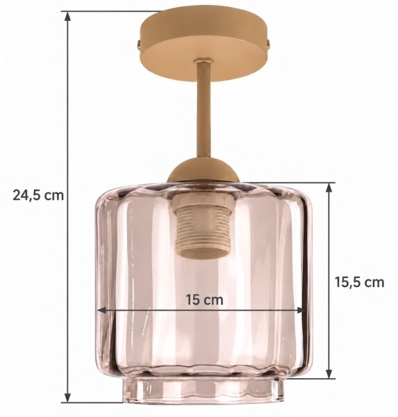BRILAGI - LED Přisazený lustr R GLASS 1xE27/60W/230V pr. 15cm béžová/kouř béžová