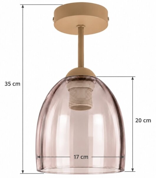 BRILAGI - LED Přisazený lustr R GLASS 1xE27/60W/230V pr. 17cm béžová/kouř béžová