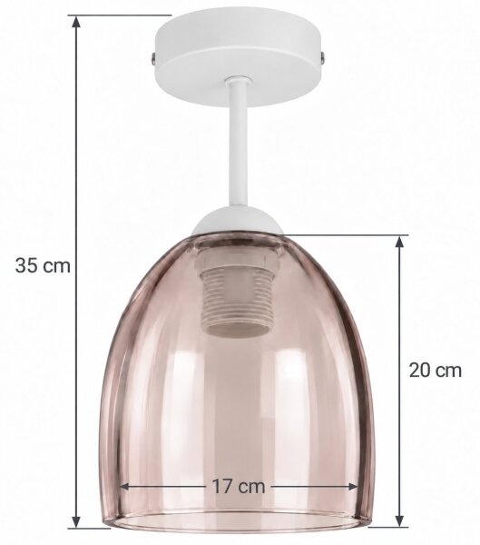 BRILAGI - LED Přisazený lustr R GLASS 1xE27/60W/230V pr. 17cm bílá/kouř béžová