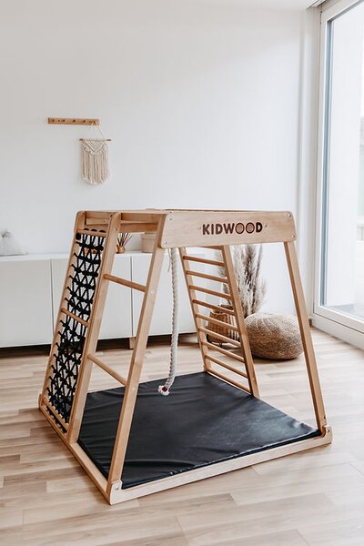 Kidwood Dětské domácí dřevěné hřiště a prolézačka Sailor Black