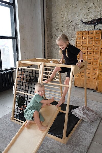 Kidwood Dětské domácí dřevěné hřiště a prolézačka Sailor Black