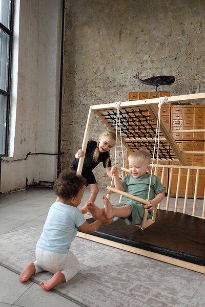 Kidwood Dětské domácí dřevěné hřiště a prolézačka Sailor Black
