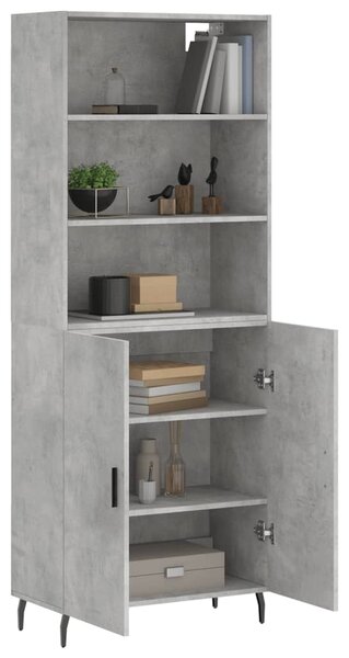 Skříň highboard betonově šedá 69,5x34x180 cm kompozitní dřevo 3189273
