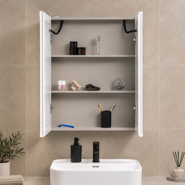 BRILAGI - LED Zrcadlová koupelnová skříňka s podsvícením BRONTE DOUBLE 60x75 cm