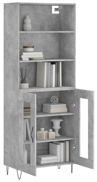 Skříň highboard betonově šedá 69,5x34x180 cm kompozitní dřevo 3189313