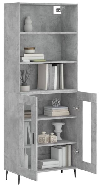 Skříň highboard betonově šedá 69,5x34x180 cm kompozitní dřevo 3189337