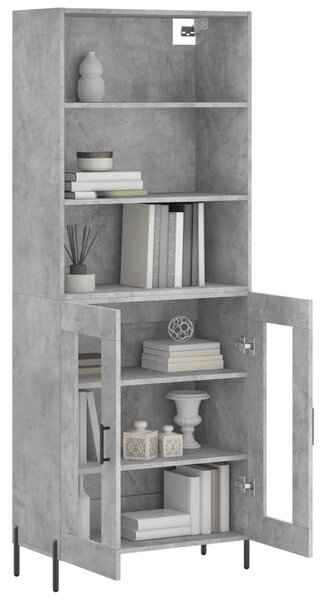 Skříň highboard betonově šedá 69,5x34x180 cm kompozitní dřevo 3189329