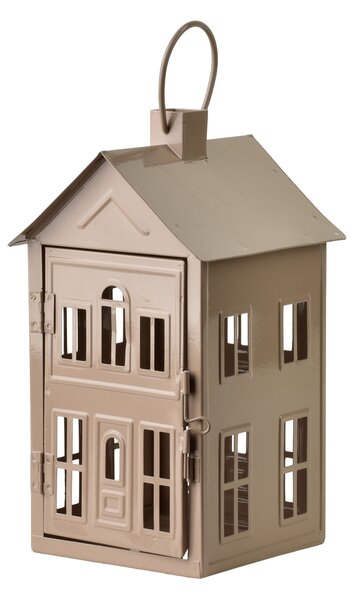 Mondex Kovová lucerna Roger 14,8x14,3x26,8 cm béžová