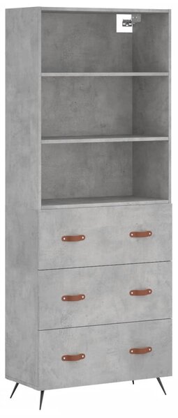 Skříň highboard betonově šedá 69,5x34x180 cm kompozitní dřevo 3189353