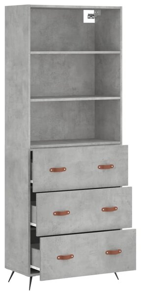 Skříň highboard betonově šedá 69,5x34x180 cm kompozitní dřevo 3189353
