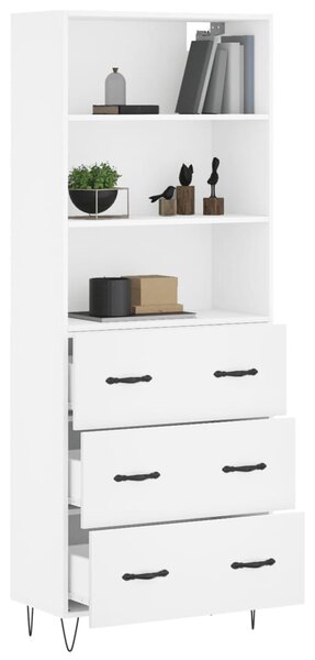 Skříň highboard bílá 69,5 x 34 x 180 cm kompozitní dřevo 3189373