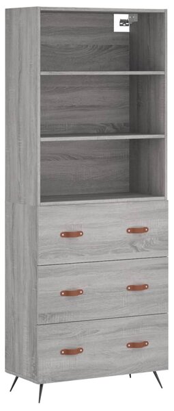 Skříň highboard šedá sonoma 69,5 x 34 x 180 cm kompozitní dřevo 3189355
