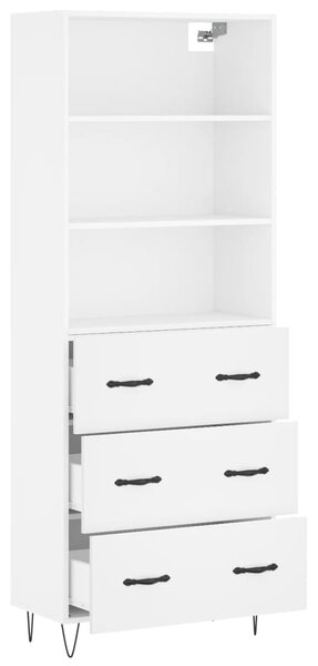 Skříň highboard bílá 69,5 x 34 x 180 cm kompozitní dřevo 3189373