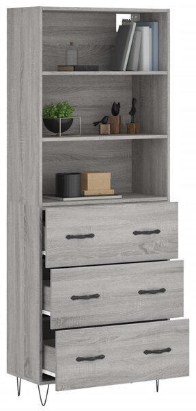 Skříň highboard šedá sonoma 69,5 x 34 x 180 cm kompozitní dřevo 3189379